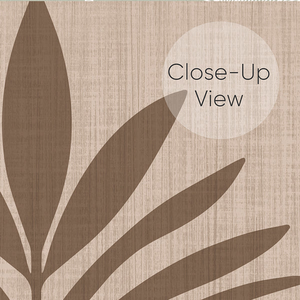 Beige Black Leaf Wallpaper L026