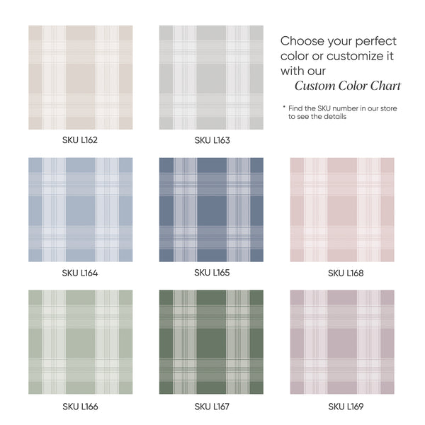 Color chart showing wallpaper patterns in various colors with SKU numbers for each available design.