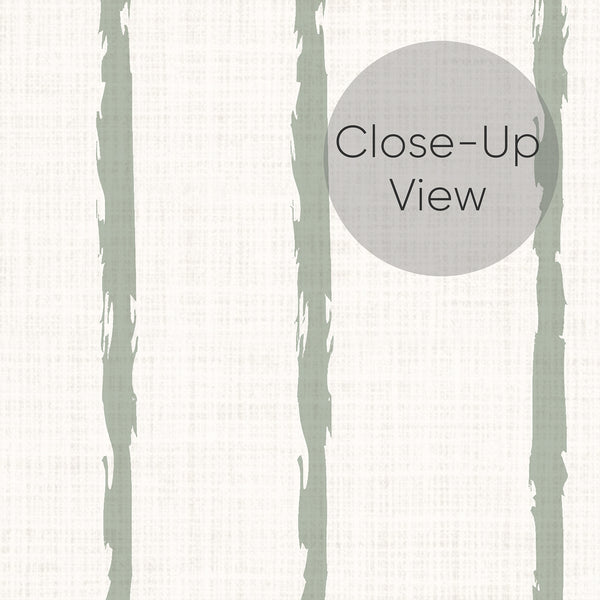 Modern wallpaper with sage green stripes, perfect for Scandinavian decor in living rooms or home offices.