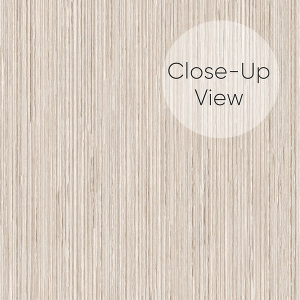 Warm beige vertical texture wallpaper with subtle tonal variations, suitable for creating a soothing bedroom environment. This easy-to-apply, self-adhesive wallpaper integrates seamlessly with modern neutral interiors, offering a soft matte finish.