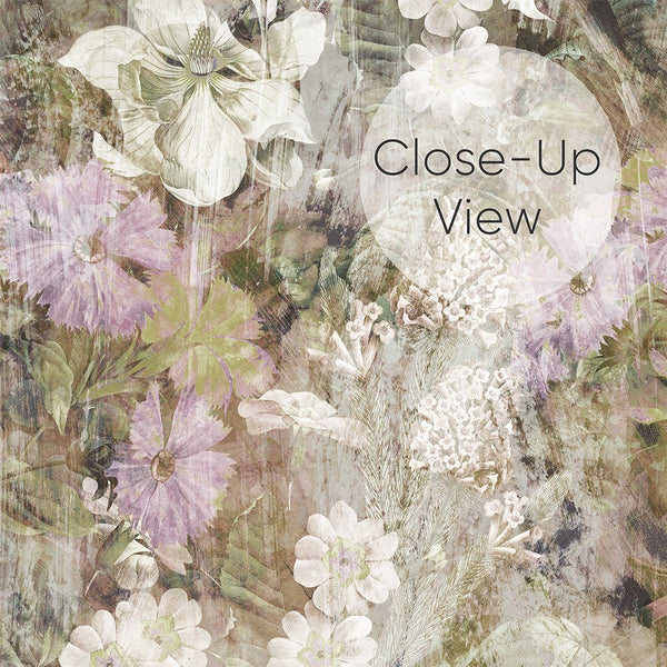 Beige Vintage Flowers Garden Wall Mural SM046 - CostaCover - Peel and stick Removable Wallpaper - abstract floral - accent wallpaper - adhesive wallpaper