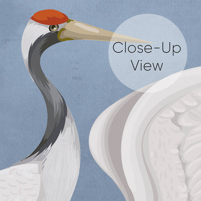 Blue Japanese Cranes Wall Mural WM111