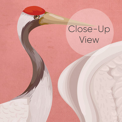 Pink Japanese Cranes Wall Mural WM108