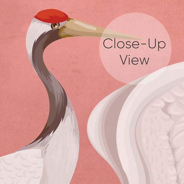 Pink Japanese Cranes Wall Mural WM108 - CostaCover - Peel and stick Removable Wallpaper - accent wallpaper - adhesive wallpaper - bathroom wallpaper
