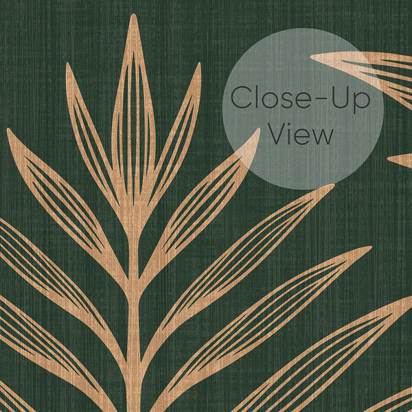 Dark Green Palm Leaves Wallpaper L057