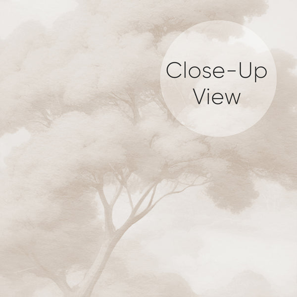 Vintage landscape mural with broad horizontal planes and delicate bird details, perfect for entryways. The warm taupe and airy composition provide an expansive feel, enhancing classic interiors with its serene matte finish.