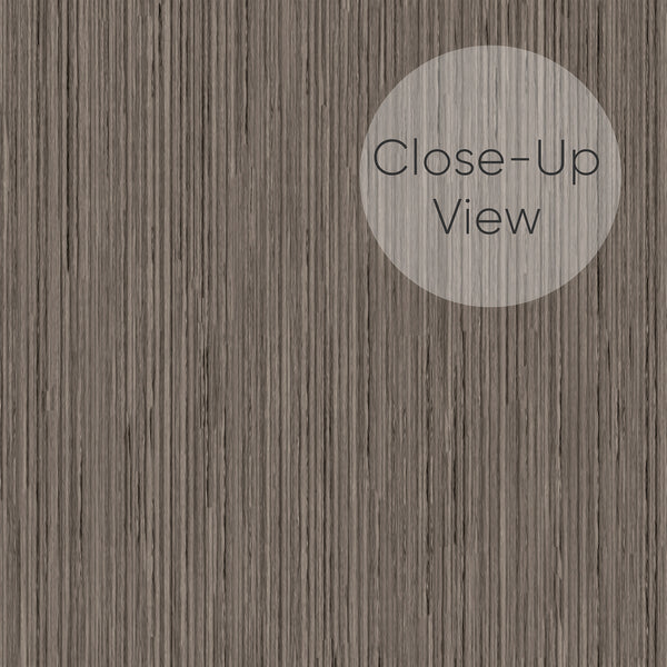 Vertical striation wallpaper in taupe, providing a textile-like appearance suitable for minimalist or Japandi-themed rooms. The pre-pasted wallpaper offers a temporary solution with easy application and removal, perfect for heightening spaces like home offices or bedrooms.