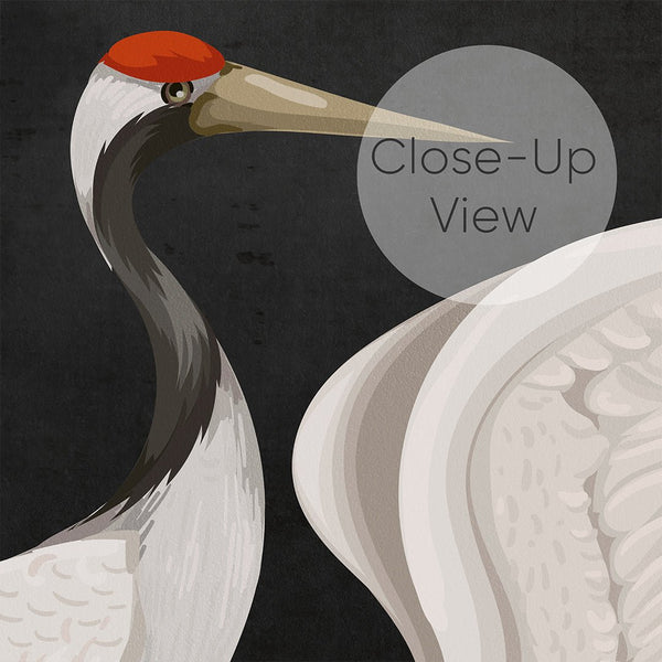 Black Japanese Cranes Wall Mural WM109 - CostaCover - Peel and stick Removable Wallpaper - accent wallpaper - adhesive wallpaper - animal print