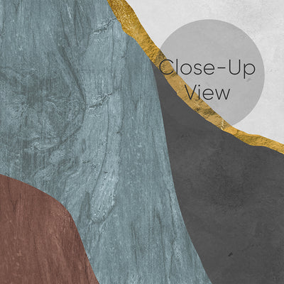 Brown Blue Gray Abstract Wall Mural CCM214