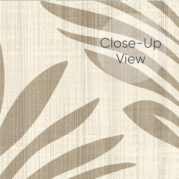 Beige Taupe Botanical Leaf Wallpaper L036