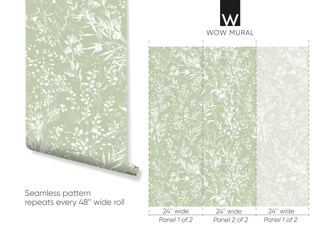 Beige & White Floral Botanical Self Adhesive Wallpaper W050