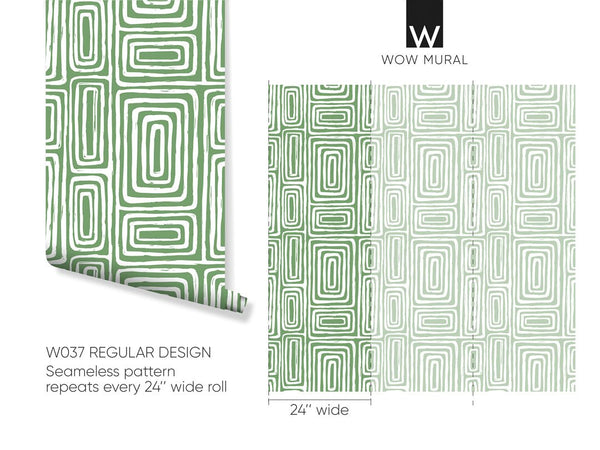 Green Hazelnut Maze Wallpaper W037 - CostaCover - Peel and stick Removable Wallpaper - Abstract - abstract lines - abstract wall art