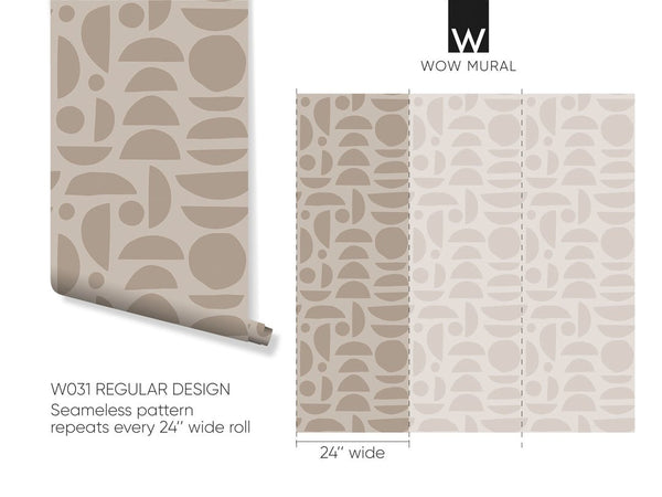 Brown & Beige Stones Wallpaper W031 - CostaCover - Peel and stick Removable Wallpaper - Abstract - abstract lines - abstract wall art