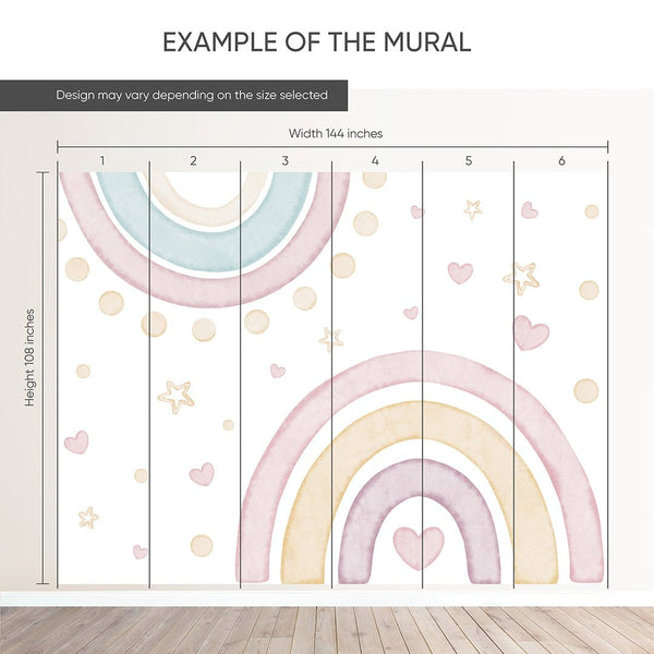Magical Rainbows Wall Mural AM130 - CostaCover-Peel and stick Removable Wallpaper-accent wallpaper-adhesive wallpaper-baby bedroom