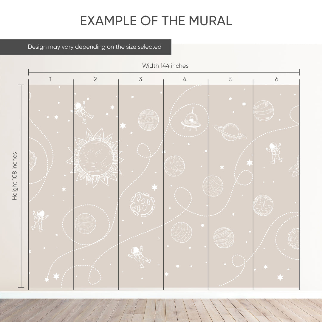 Beige Universe Wall Mural SM100