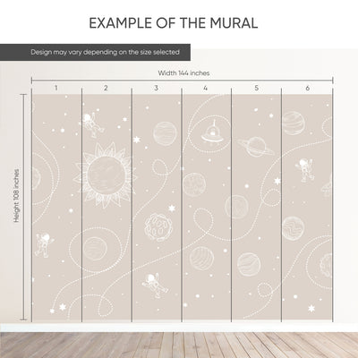 Beige Universe Wall Mural SM100