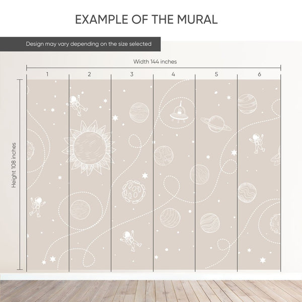 Beige Universe Wall Mural SM100 - CostaCover - Peel and stick Removable Wallpaper - Abstract - abstract wall art - abstract wallpaper