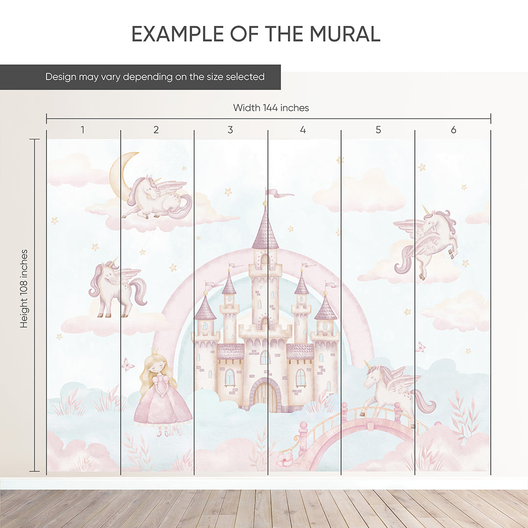 Pink Blue Magical Kingdom Wall Mural AM133