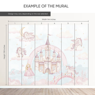 Pink Blue Magical Kingdom Wall Mural AM133