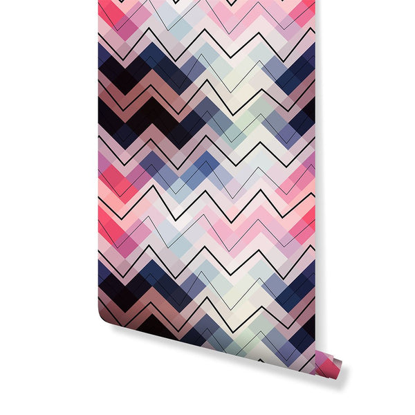 Geometric Chevron Wallpaper CC161 - CostaCover-Peel and stick Removable Wallpaper-Abstract-abstract wallpaper-adhesive wallpaper