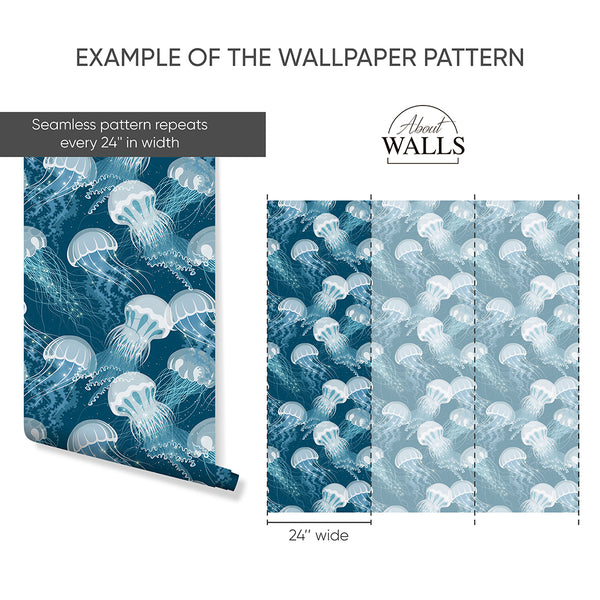 Neon Blue Jellyfish Wallpaper A111