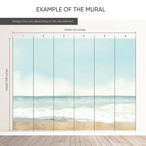 Pastel Painting Seascape Wall Mural AM160 - CostaCover-Peel and stick Removable Wallpaper-accent wallpaper-adhesive wallpaper-bathroom wallpaper