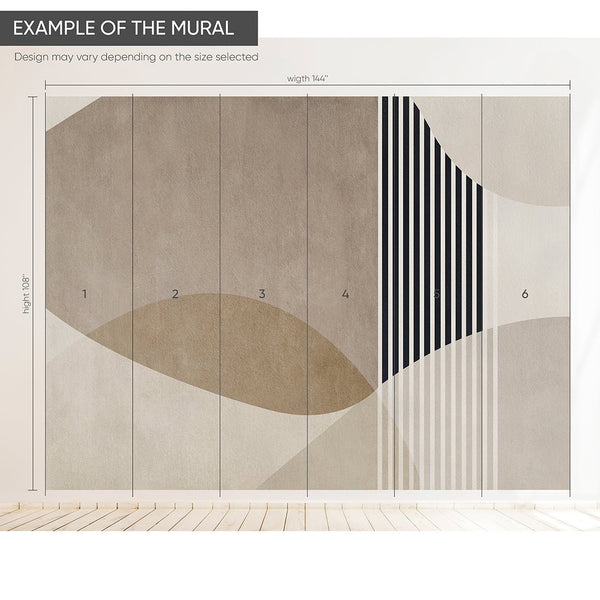 Geometric Abstract Brown Beige Wall Mural AM018 - CostaCover - Peel and stick Removable Wallpaper - about walls - Abstract - abstract arches