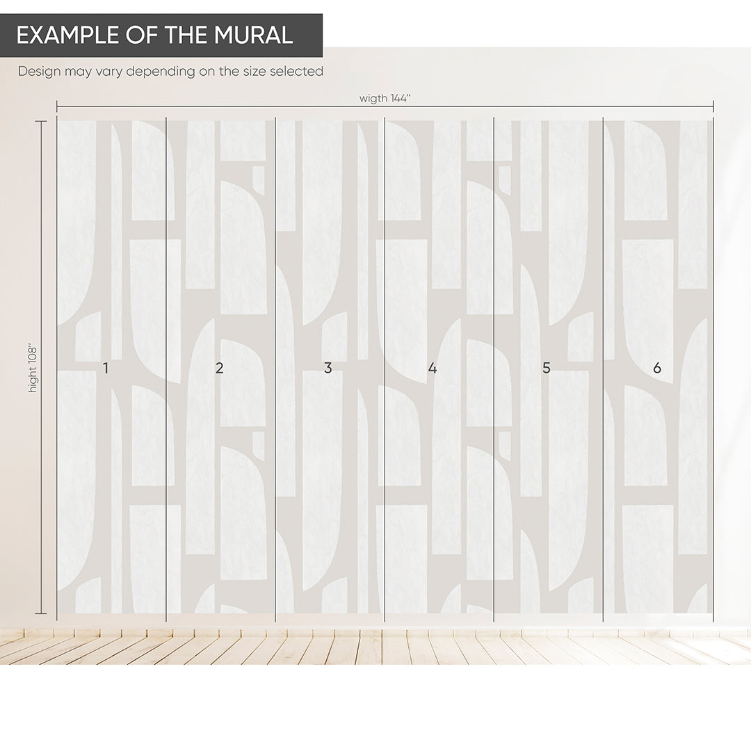 Neutral Geometric Shapes Wall Mural CCM159