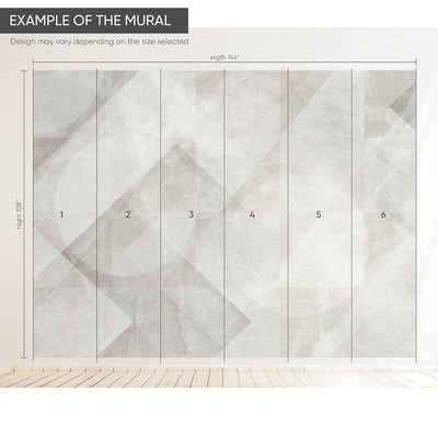 Beige Geometric Shapes Wall Mural AM019