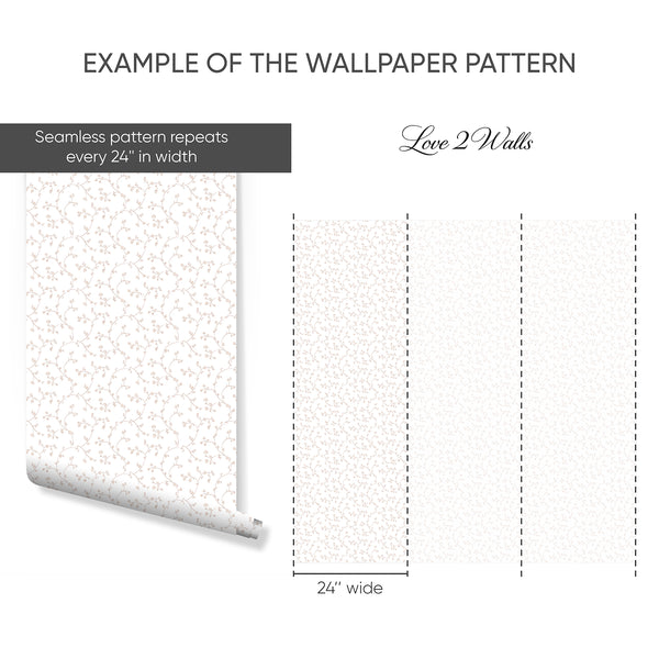 Neutral Floral Vine Wallpaper L110