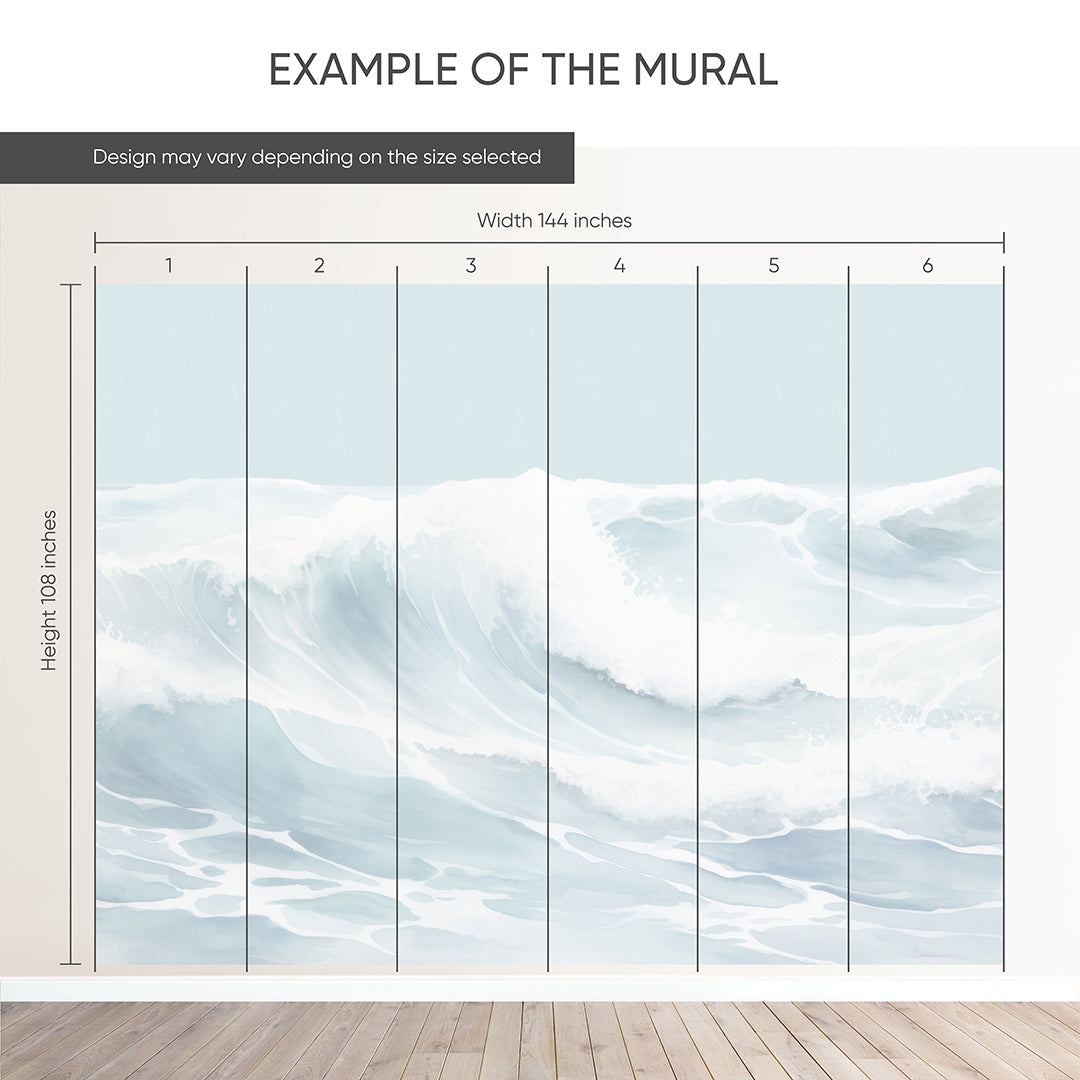 Pastel Blue Wave Wall Mural AM164