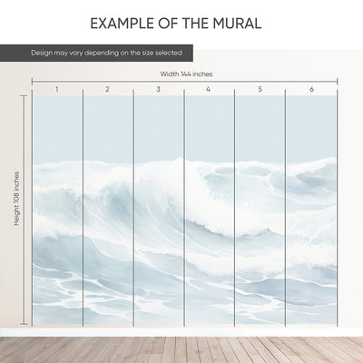 Pastel Blue Wave Wall Mural AM164