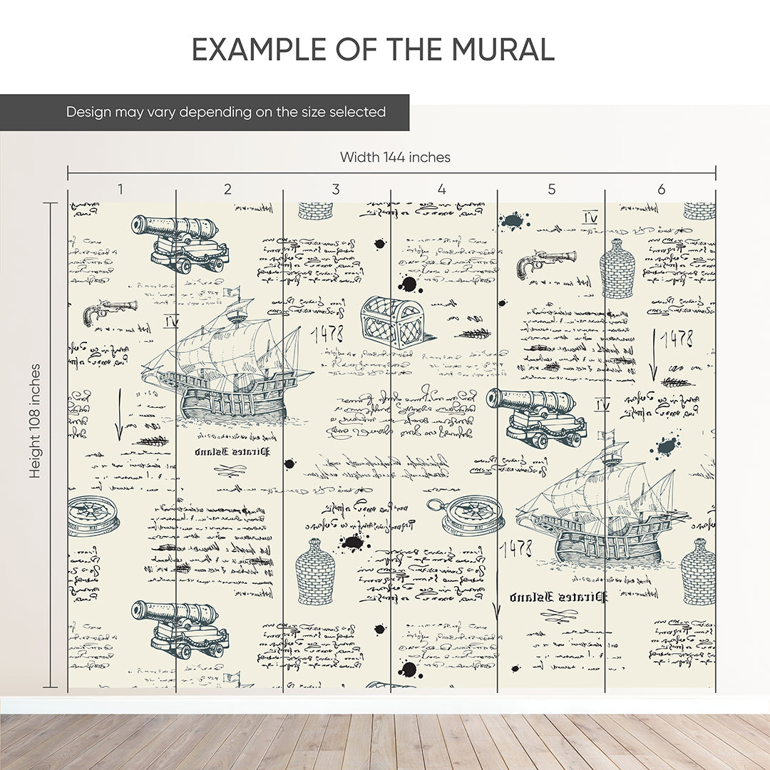 Maritime Sketch Wall Mural AM166