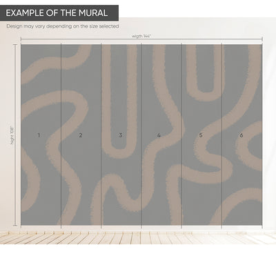 Gray & Brown Lines Wall Mural AM042