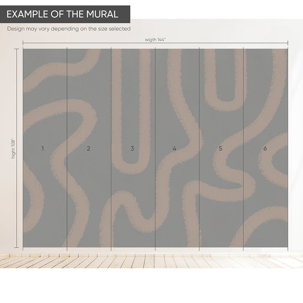 Gray & Brown Lines Wall Mural AM042 - CostaCover - Peel and stick Removable Wallpaper - about walls - Abstract - abstract lines