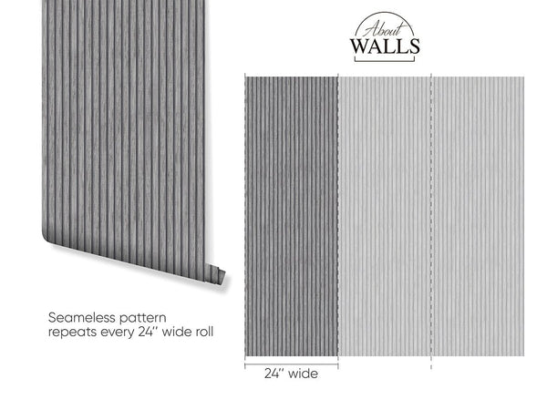 Wooden Gray Oak Slat Panels Wallpaper A003 - CostaCover - Peel and stick Removable Wallpaper - abstract wallpaper - accent wallpaper - adhesive wallpaper
