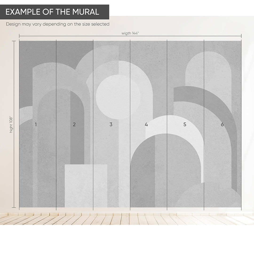 Gray Geometric Shapes Wall Mural AM002