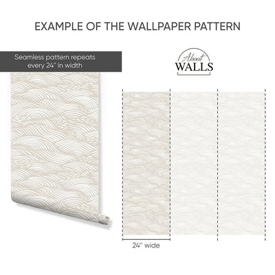 Beige Waves Wallpaper A096