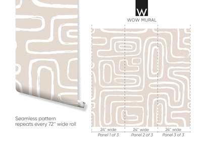 Boho Abstract Large Lines Self Adhesive Wallpaper W043