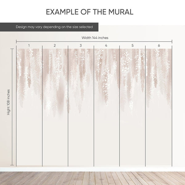 Hanging Flowers Art Wall Mural SM003 - CostaCover - Peel and stick Removable Wallpaper - abstract floral - abstract wall art - abstract wallpaper