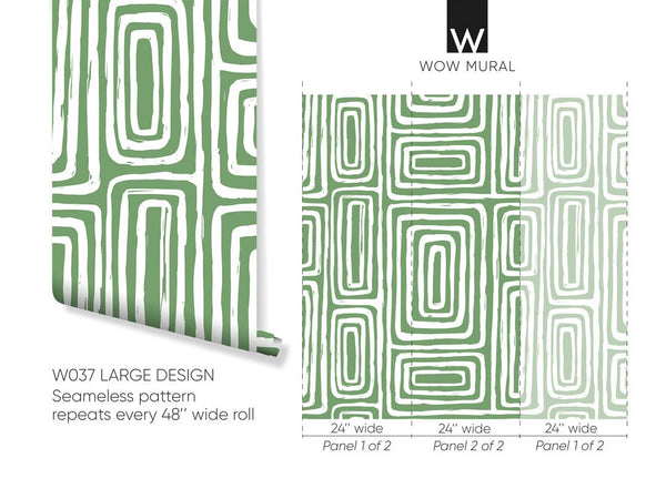 Green Hazelnut Maze Wallpaper W037 - CostaCover - Peel and stick Removable Wallpaper - Abstract - abstract lines - abstract wall art