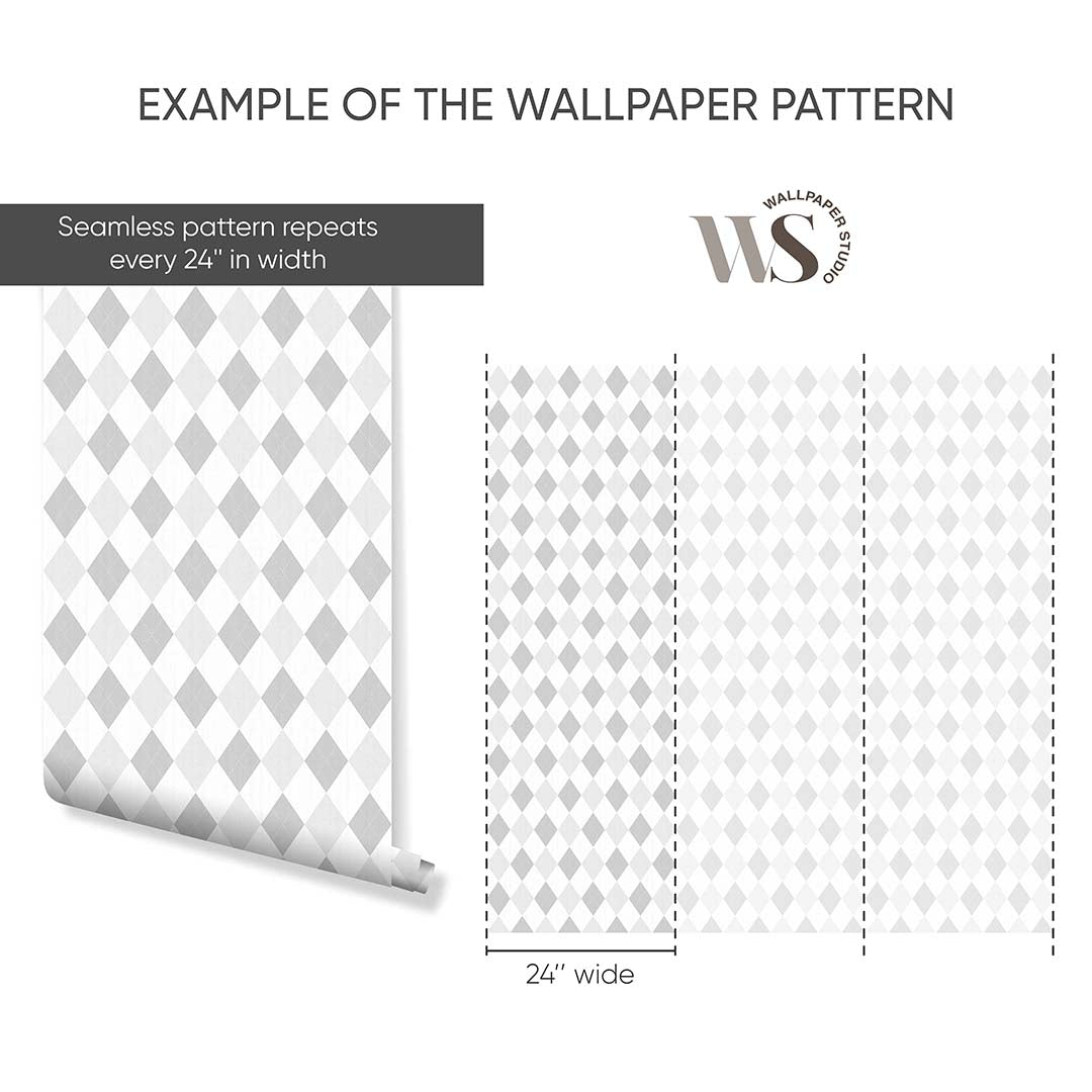 Light Gray Rhombus Wallpaper S024