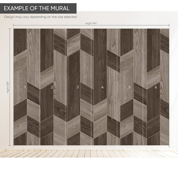 Brown Beige Wooden Shapes Wall Mural AM104 - CostaCover - Peel and stick Removable Wallpaper - about walls - Abstract - abstract lines