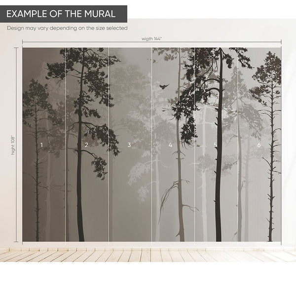 Abstract Foggy Forest Wall Mural AM067 - CostaCover - Peel and stick Removable Wallpaper - Abstract - abstract floral - abstract forest