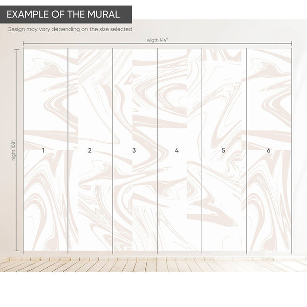 White Beige Abstract Paint Wall Mural AM025 - CostaCover - Peel and stick Removable Wallpaper - about walls - Abstract - Abstract Labyrinth Lines