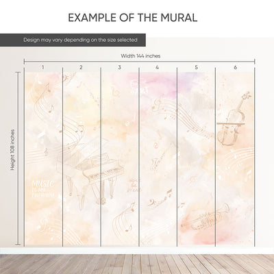 Peach Beige Music Instruments Wall Mural SM103