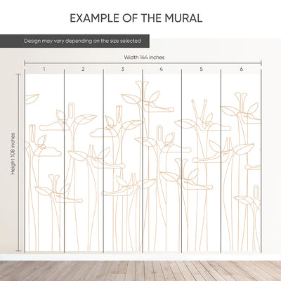 Giraffe Line Art Wall Mural CCM210