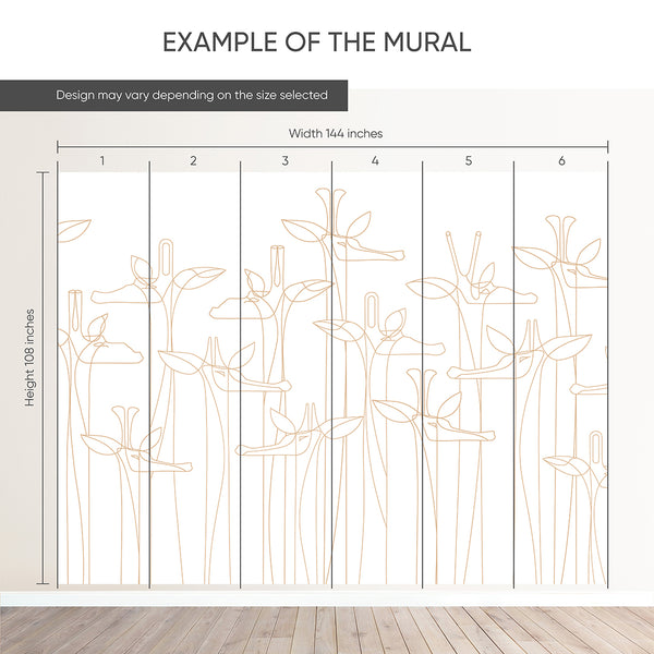 Giraffe Line Art Wall Mural CCM210