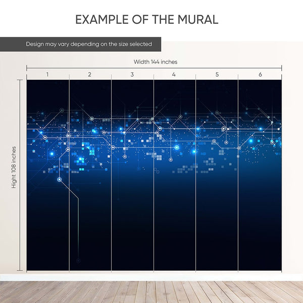 Digital Data Pattern Wall Mural WM099 - CostaCover - Peel and stick Removable Wallpaper - Abstract - abstract mural - abstract wall art
