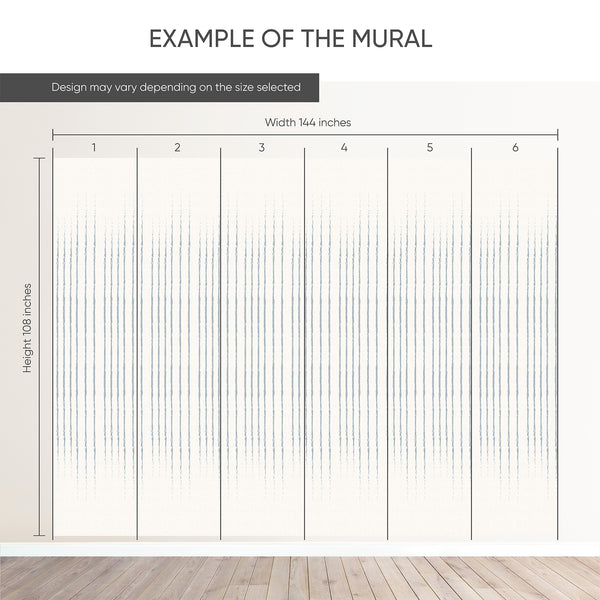 Dusty Blue Vertical Stripes Wall Mural AM201